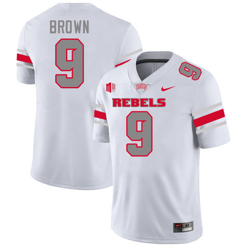UNLV Rebels #9 Aamaris Brown College Football Jerseys,Uniforms-White UNLV Rebels #9 Aamaris Brown College Football Jerseys,Uniforms-White